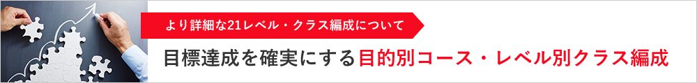 より詳細な21レベル・クラス編成について 目標達成を確実にする目的別コース・レベル別クラス編成