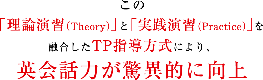 TP指導方式により、英会話力が驚異的に向上